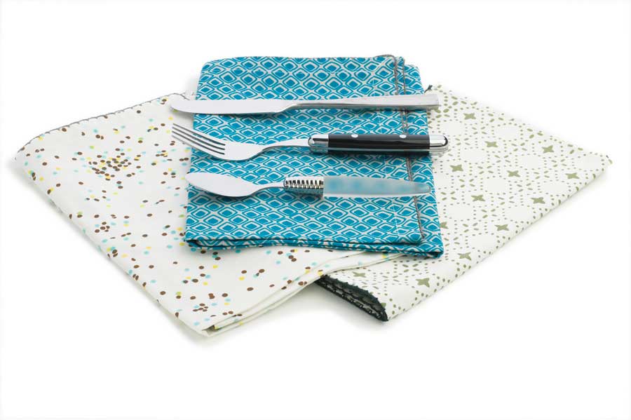 Liven up your tabletop with bright, organic cotton napkins from Plover Organic. 20-inch-square napkins: $13